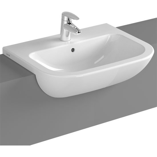 Vitra - S20 Model 55cm Semi-Recessed Wash Basins - 1 Or 2 Tap Hole At ...