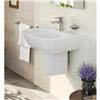 VitrA - Zentrum Basin and Half Pedestal - 1 Tap Hole - 4 x Size Options profile small image view 2 