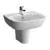 VitrA - Zentrum Basin and Half Pedestal - 1 Tap Hole - 4 x Size Options profile small image view 1 
