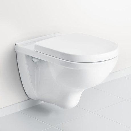 Villeroy and Boch O.novo DirectFlush Rimless Wall Hung Toilet + Soft Close Seat - 5660HR01