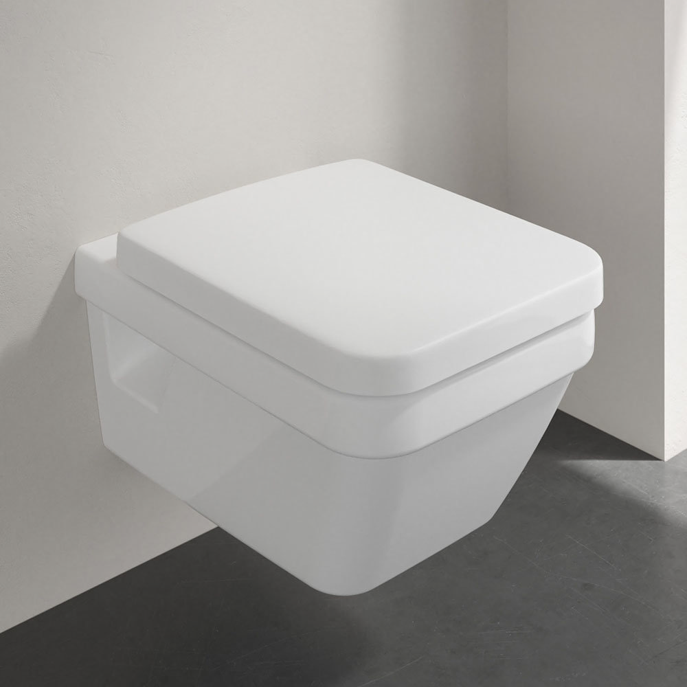 Villeroy and Boch Architectura DirectFlush Rimless Wall Hung Toilet + Soft Close Seat - 5685HR01