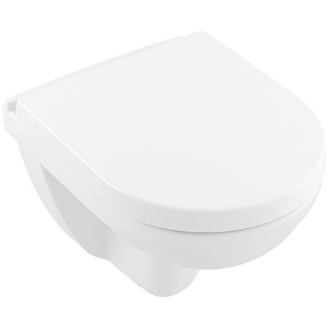 Villeroy and Boch O.novo Compact DirectFlush Rimless Wall Hung Toilet + Soft Close Seat - 5688HR01