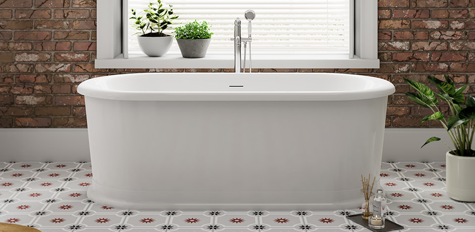 big two person bathtub in modern bathroom