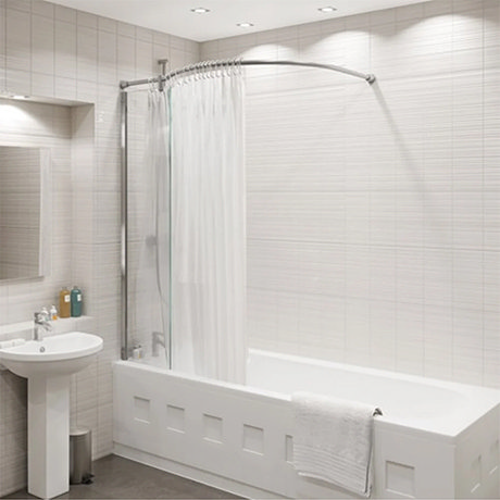 KUDOS Inspire Over Bath Shower Panel with Bow Corner Rail