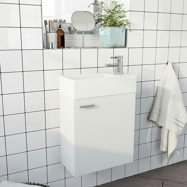 white wall hung vanity unit in en suite