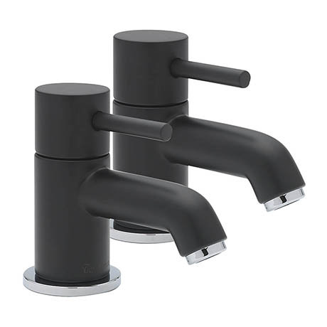 Tre Mercati Milan Black Basin Taps 63310 At Victorian Plumbing Uk - Black Bathroom Sink Tapware