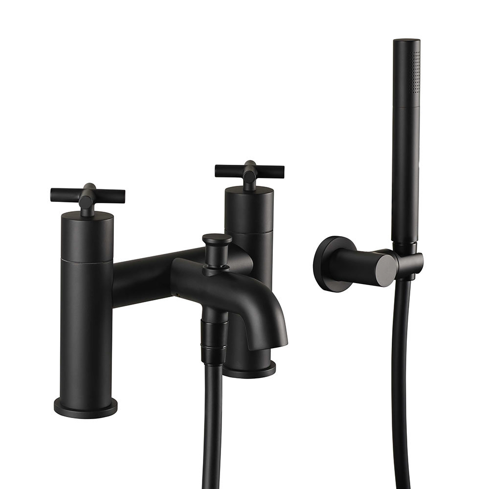 JTP Solex Matt Black Bath Shower Mixer with Shower Kit