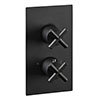 JTP Solex Matt Black Twin Outlet Thermostatic Concealed Shower Valve profile small image view 1 