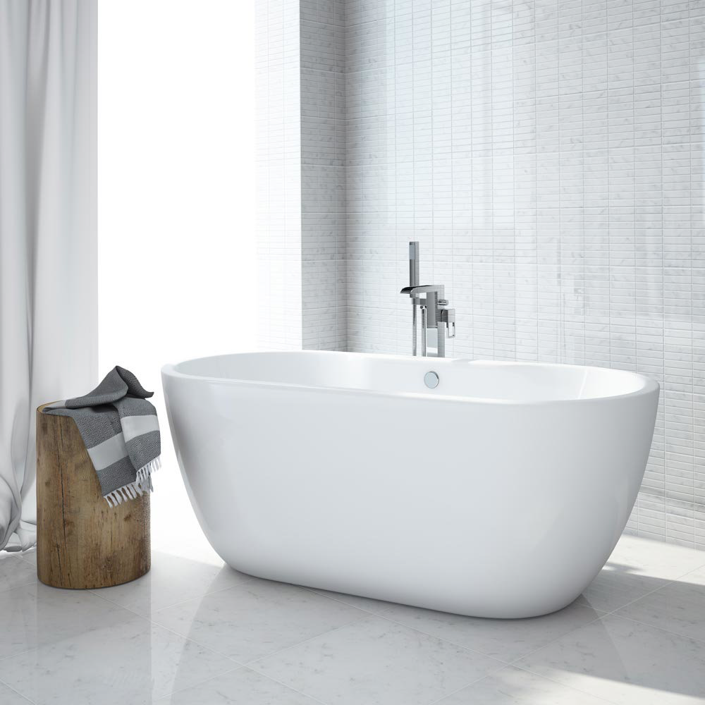 Verona Large Freestanding Modern Bath | Bathtub Height from Floor to Overflow: 500mm