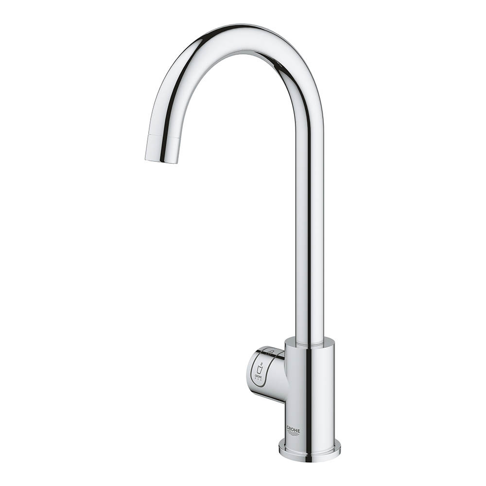 The Grohe RED Mono Pillar Instant Boiling Water Kitchen Tap and M Size Boiler