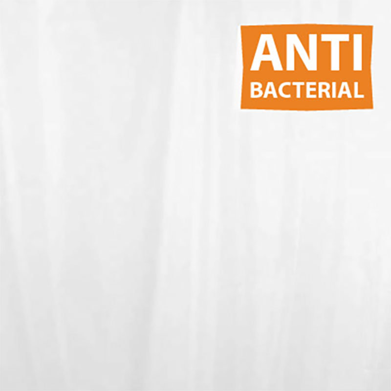White AntiBacterial Polyester Shower Curtain W1800 x H2000mm 67312
