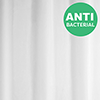 White Anti-Bacterial Polyester Shower Curtain W1800 x H2000mm - 67312 profile small image view 1 