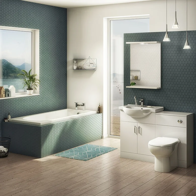cove modern complete bathroom suite with bath