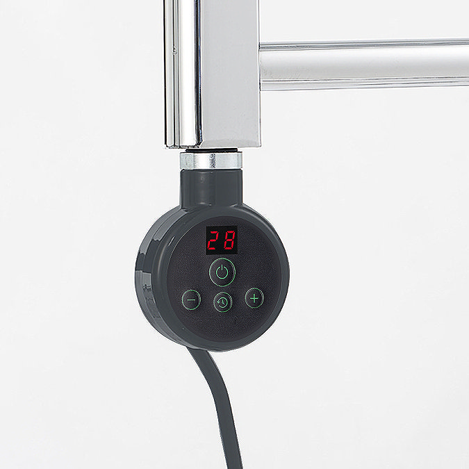 anthracite heating element on chrome towel rail