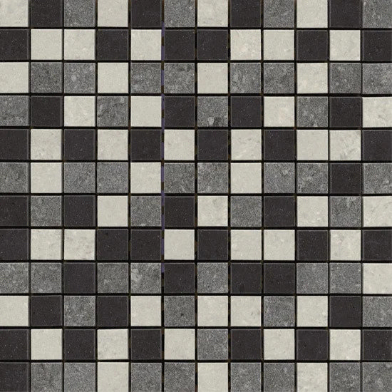 mosaic pattern white anthracite and black tiles