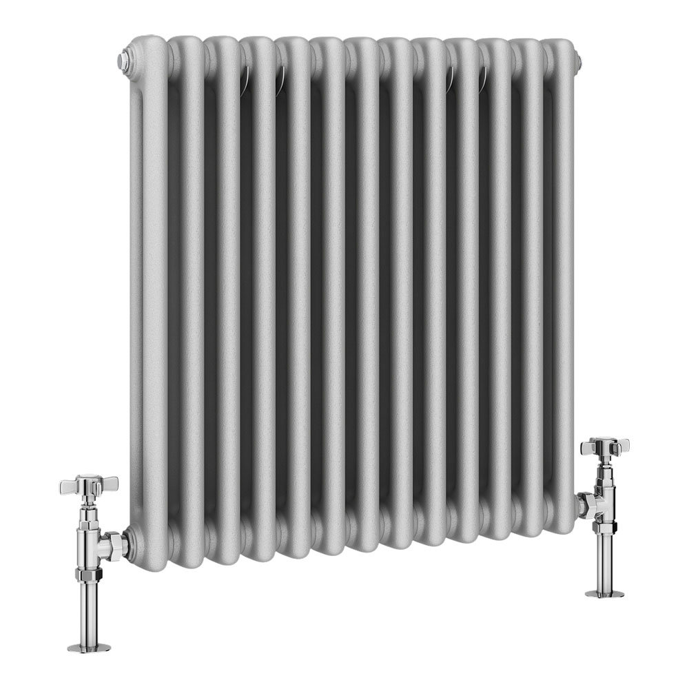 Keswick Grey 600 x 592mm Cast Iron Style Traditional 2 Column Radiator ...