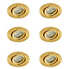 6 x Revive IP65 Satin Brass Round Tiltable Bathroom Downlights profile small image view 1 