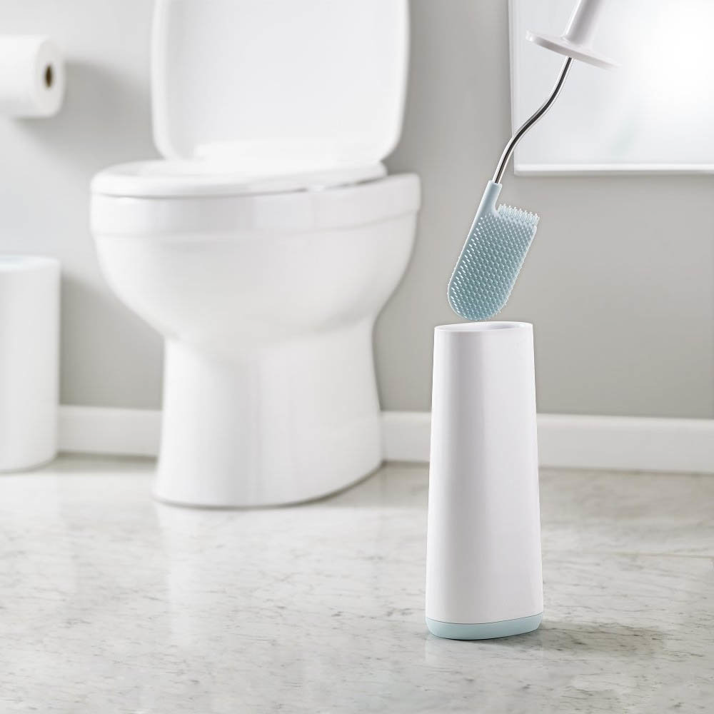 Joseph Joseph Flex Smart Toilet Brush & Holder White/Blue