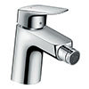 hansgrohe Logis Single Lever Bidet Mixer 70 with Pop-up Waste - 71204000 profile small image view 1 