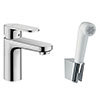 hansgrohe Vernis Blend Single Lever Basin Mixer 100 with Bidet Spray and 160cm Shower Hose - 71215000 profile small image view 1 