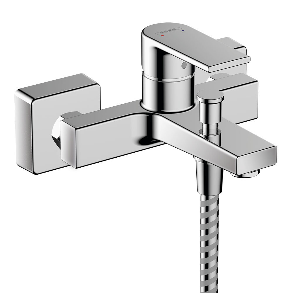 hansgrohe Vernis Shape Exposed Single Lever Bath Shower Mixer with 2 ...