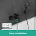 hansgrohe Vernis Shape Exposed Single Lever Bath Shower Mixer - Matt Black - 71450670 profile small image view 3 