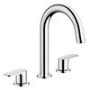 hansgrohe Vernis Blend 3-Hole Basin Mixer 100 with Pop-up Waste - Chrome - 71553000 profile small image view 1 