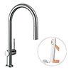 hansgrohe Talis M54 Single Lever Kitchen Mixer 210 with Pull Out Spray and sBox - Chrome - 72801000 profile small image view 1 