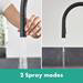 hansgrohe Talis M54 Single Lever Kitchen Mixer 210 with Pull Out Spray and sBox - Matt Black profile small image view 6 