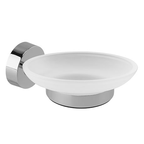 Orion Frosted Glass Soap Dish & Holder - Chrome