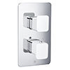 JTP Axel Twin Outlet Thermostatic Concealed Shower Valve with Matt White Handles profile small image view 1 
