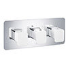 JTP Axel Triple Outlet Thermostatic Concealed Shower Valve Horizontal with Matt White Handles profile small image view 1 