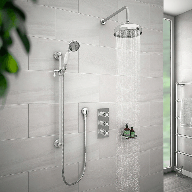 Chrome traditional shower