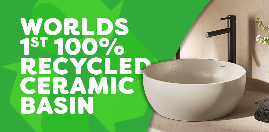 World’s First 100% Recycled Ceramic Basin
