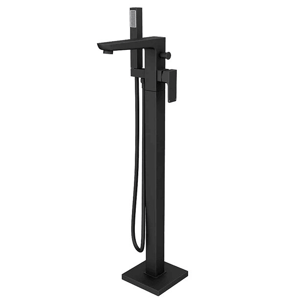 Modern black freestanding bath tap