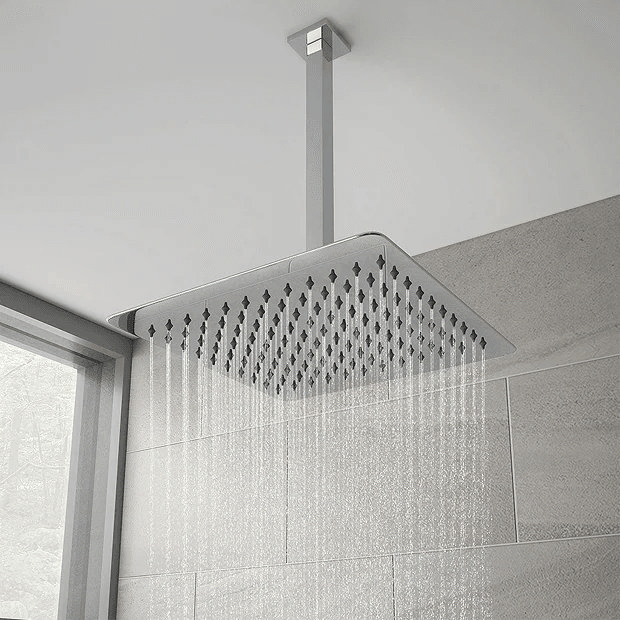 Chrome modern rainfall ceiling shower