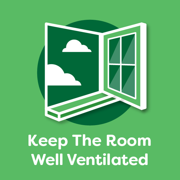 Safety Tip 1 - Keep the room well ventilated vector