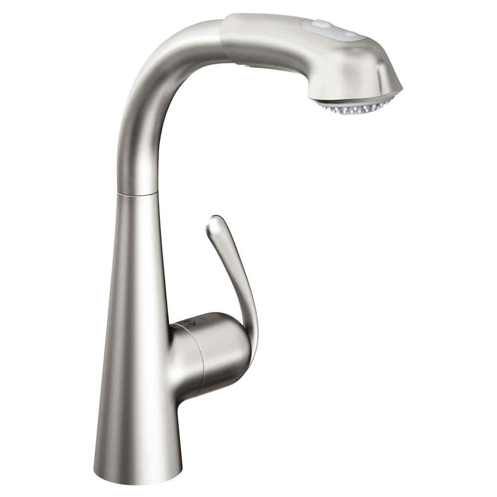 Grohe Zedra Kitchen Sink Mixer with Pull Out Spray - Stainless Steel