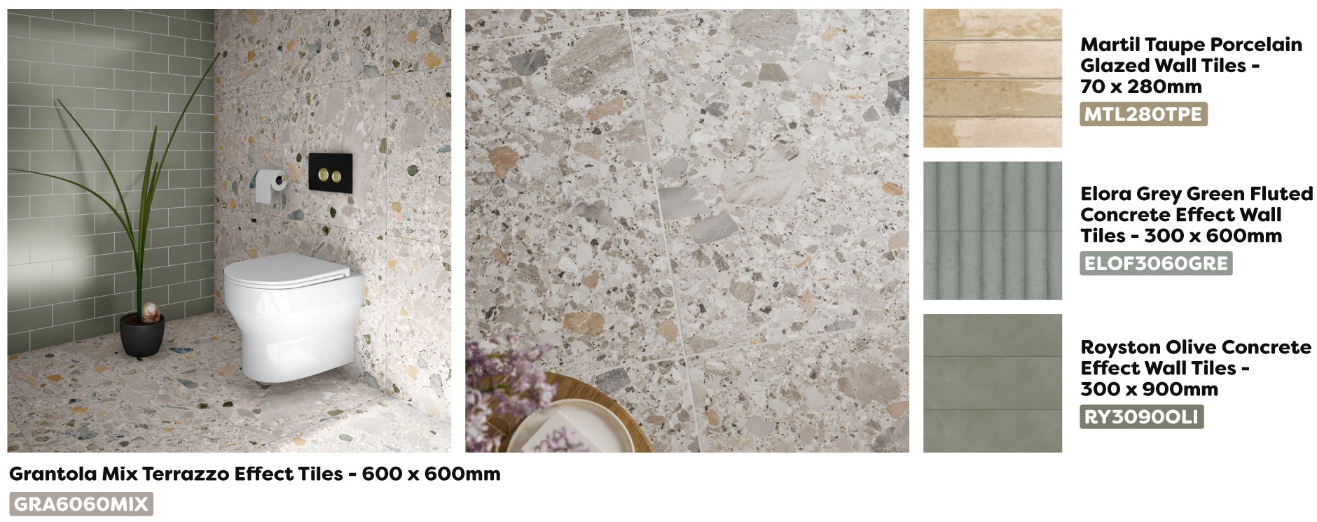 Terrazzo tile pairings