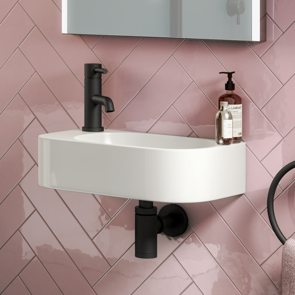 Arezzo Curved Wall Hung Cloakroom Basin