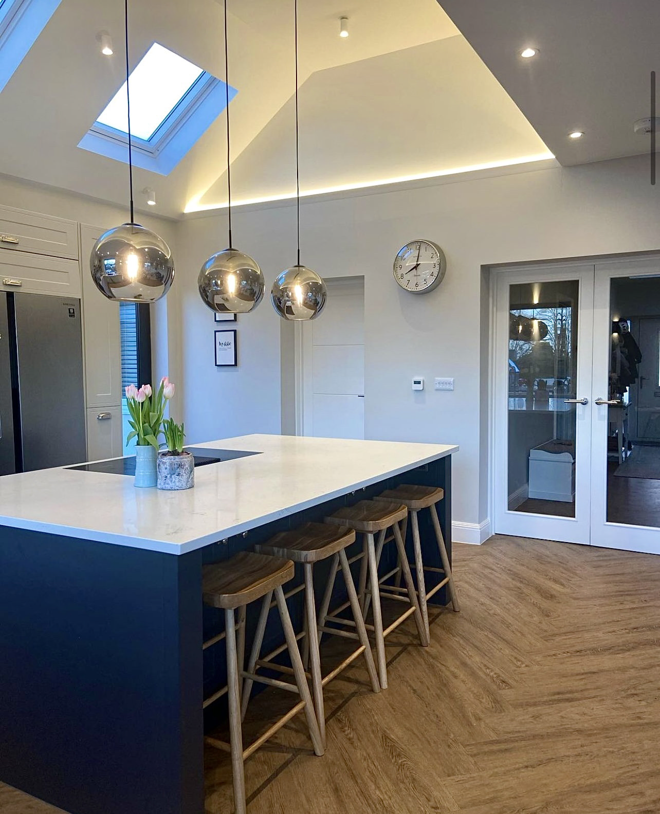 Kitchen with Pendent Lights