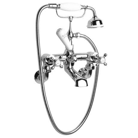 Hudson Reed Topaz Wall Mounted Bath Shower Mixer with Shower Kit - Chrome