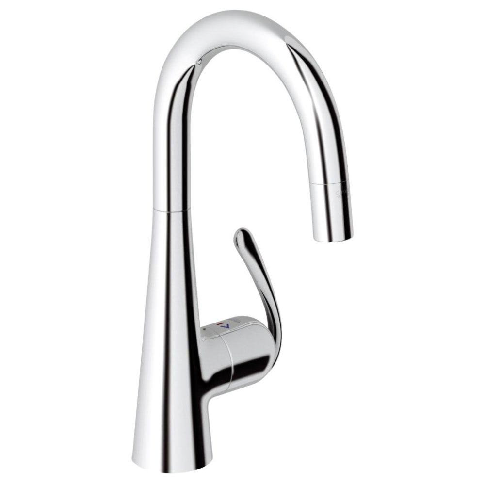 Grohe Zedra Kitchen Sink Mixer with Pull Down Mousseur Spray - Chrome