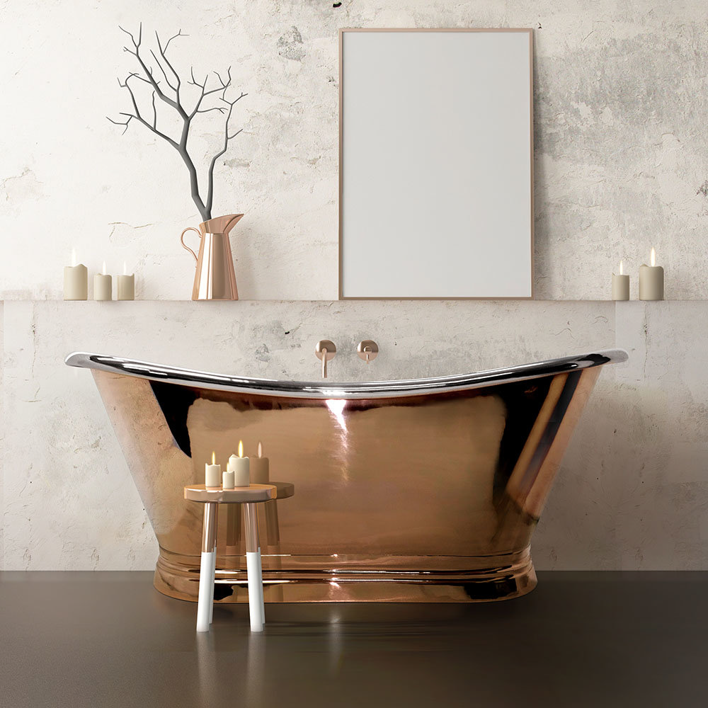 BC Designs Copper / Nickel Double Ended Freestanding Bath