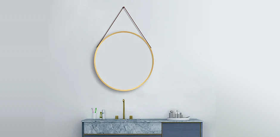 brass Mirror in hallway