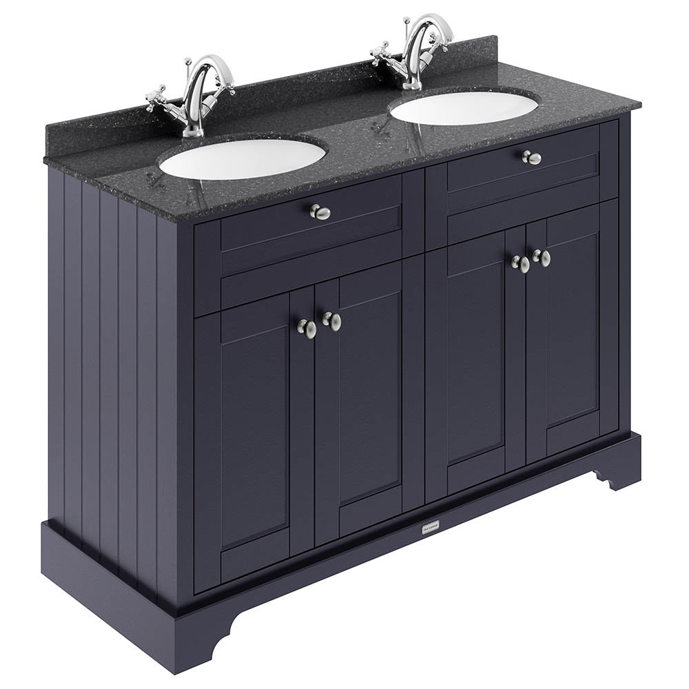 Cabinet & Double Bowl Black Marble Top - Twilight Blue Part No.: Please select option.