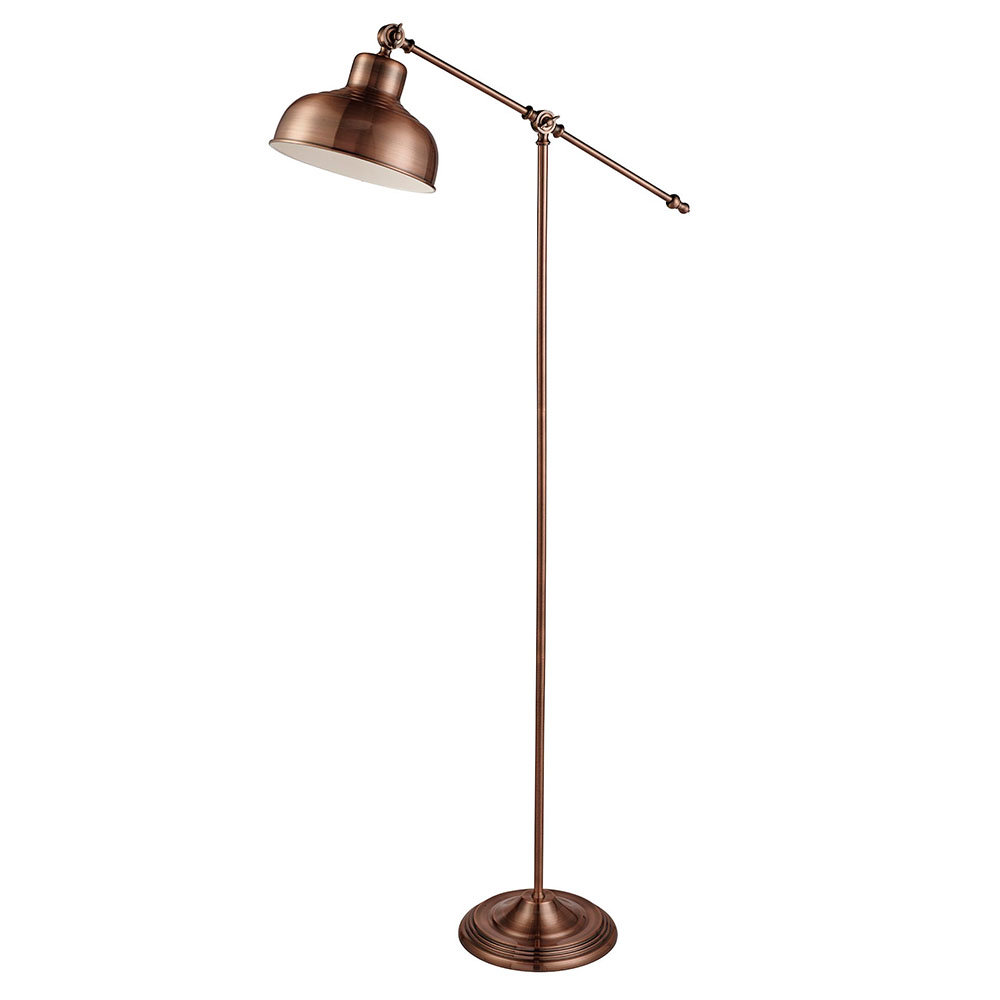 Industrial copper floor lamp