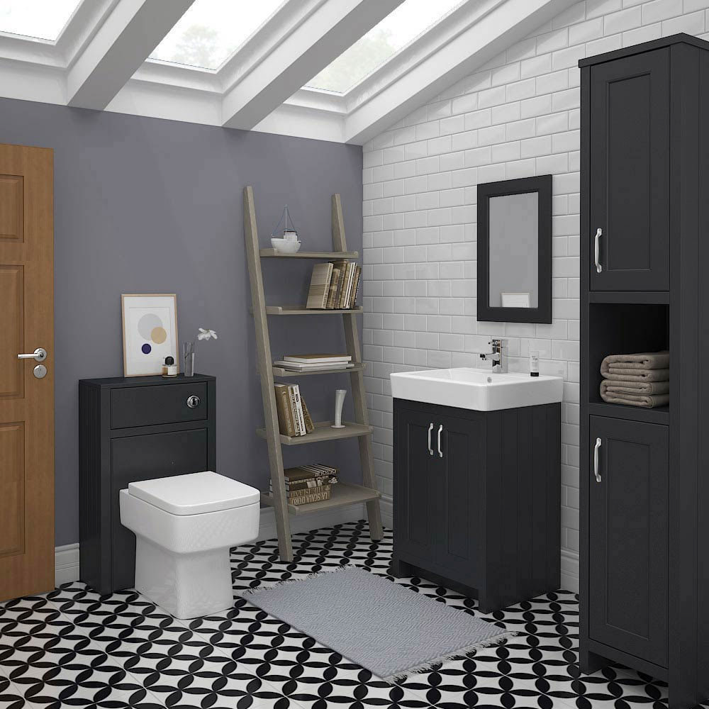graphite furniture range in modern bathroom