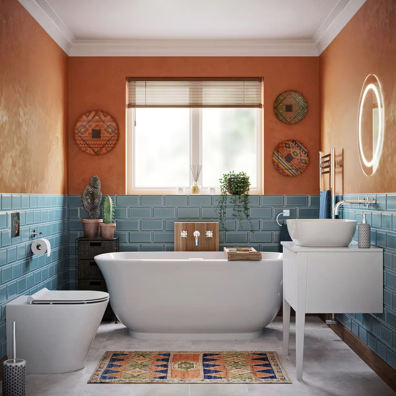 small terracotta bathroom