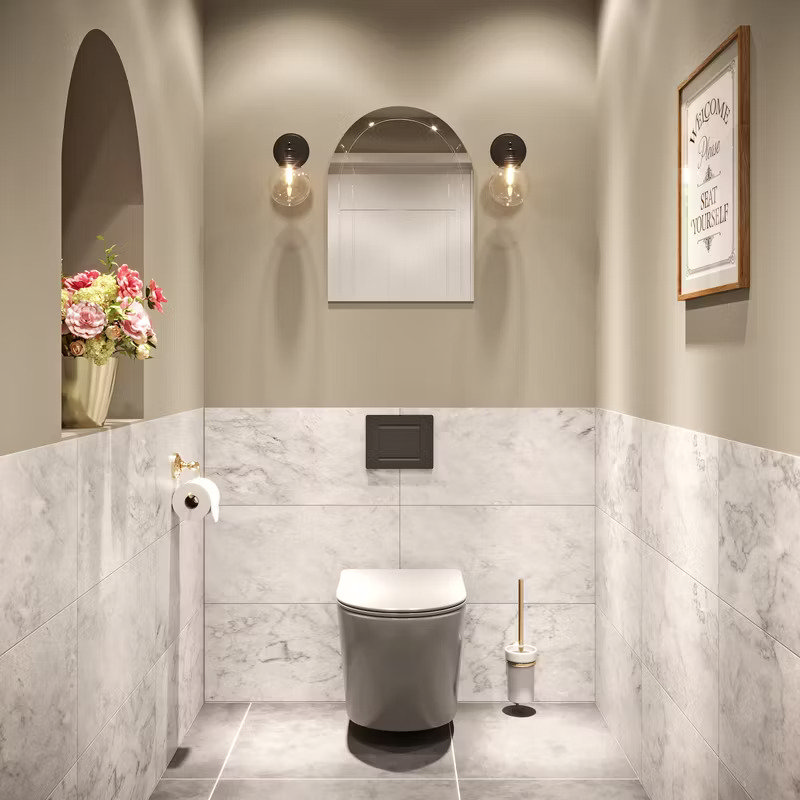 luxury cloakroom with wall sconces 